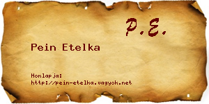 Pein Etelka névjegykártya
